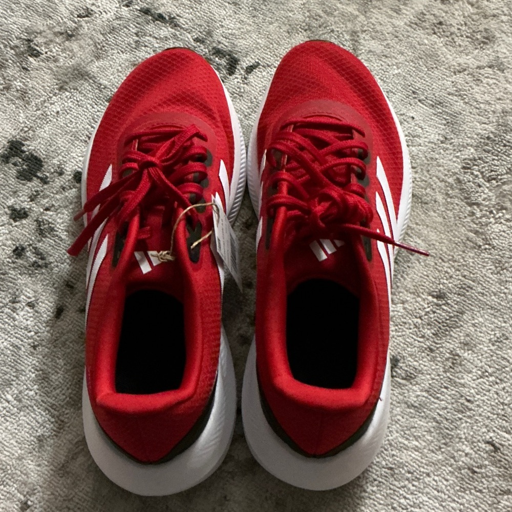Adidas Runfalcon Red Sneakers with White Accents Size 9 Mens